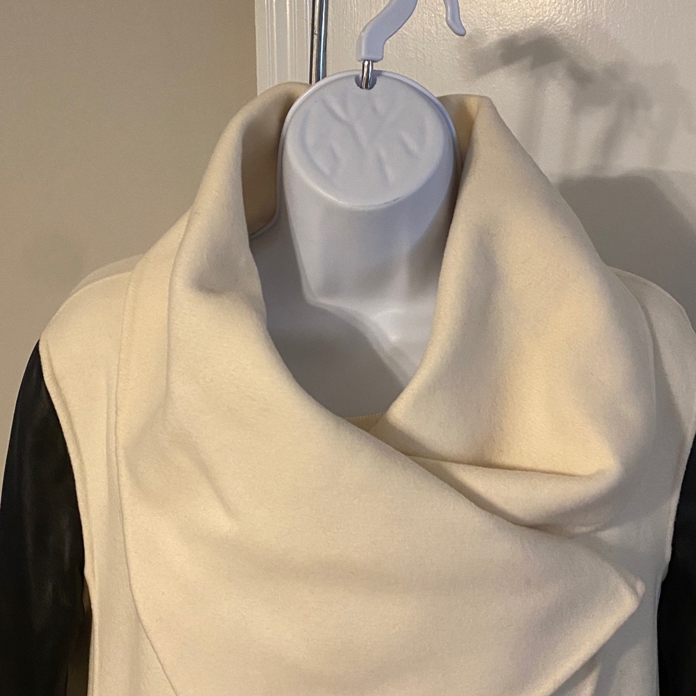 Mackage Wool Coat with Lambskin Sleeves - Picture 3 of 11